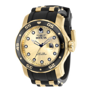 ectq21493_vni_0 jpg - Relógio Pro Masculino 48mm. Ouro. Preto 39412 -<p>Este impressionante relógio Invicta Pro apresenta um movimento preciso e uma caixa dourada Seu mostrador dourado e metálico é envolto por um cristal Flame Fusion altamente protetor</p>