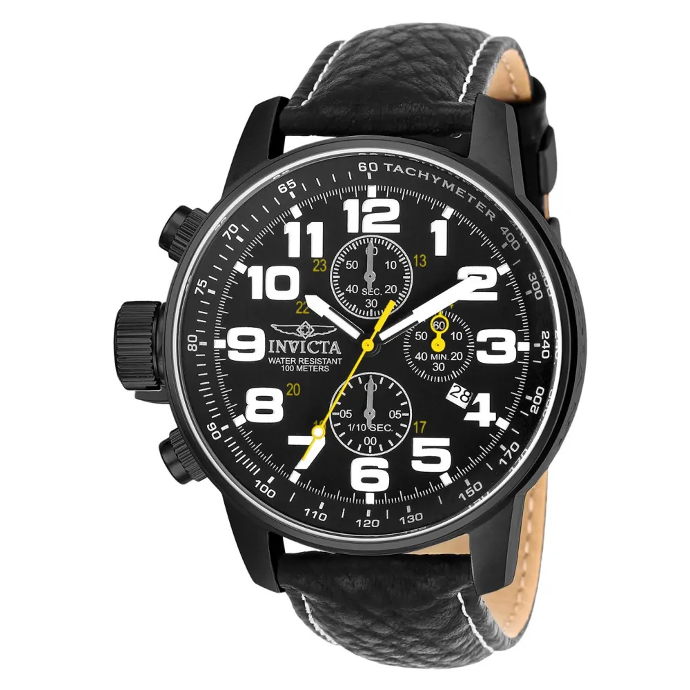 ectq2333_vni_0 jpg - Relógio Masculino I Force 46mm. Preto 3332 -Este incrível relógio Invicta da coleção IForce oferece um movimento exato, com uma caixa preta incrível O mostrador exibe um mostrador preto de metal protegido pelo nosso cristal&