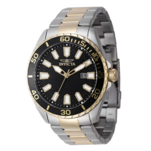 ectq24374_vni_0 jpg - PRO MEN SLISTRA 46mm. Ouro. Aço 47342 -<p>Este relógio de Invicta da Coleção Pro é alimentado por um movimento preciso, com uma caixa de aço Seu rosto é decorado por um mostrador preto, de latão e protegido por um cristal&</p>