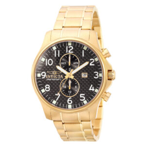 ectq2830_vni_0 jpg - Relógio Masculino Especializado 48mm. Ouro 0382 -<p>Este atraente relógio Invicta da coleção Specialty é alimentado por um movimento preciso, com uma caixa dourada Seu mostrador é decorado com um mostrador preto de fibra de carbono&</p>