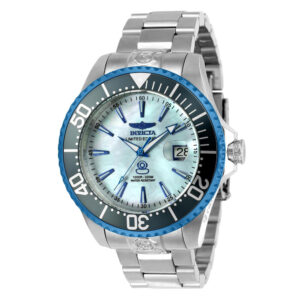 ectq30332_vni_0 jpg - Grand 0.08 Carat Diamond Automático Relógio Masculino com Mostrador em Madrepérola 47mm. Aço 23303 -<p>Este impressionante relógio Invicta Pro apresenta um movimento automático preciso, bem como 0,08 quilates de diamantes reais, tudo em uma caixa de aço azul sólido Seu mostrador de&</p>