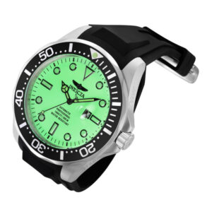 ectq30633_vni_1 jpg - Pro Oversized Automático Masculino Relógio com Mostrador Luminoso 60mm. Preto 33603 -<p>Este atraente relógio Invicta da coleção Pro é alimentado por um movimento Automático preciso, com uma caixa de aço Seu mostrador é decorado por um mostrador verde de metal e prote</p>