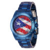 ectq31164_vni_0 jpg - Relógio masculino Speedway Puerto Rico Flag com mostrador em madrepérola 40 mm. Azul 46113 -Este lindo relógio Invicta Speedway contém um movimento preciso além de uma caixa azul Seu mostrador exibe um mostrador vermelho, branco, azul e madrepérola protegido por um Crista