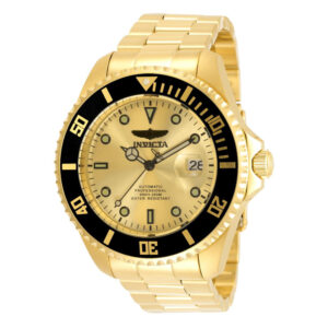 ectq32753_vni_0 jpg - Relógio masculino Grand Automatic 47mm. Ouro 35723 -<p>Este atraente relógio Invicta da coleção Pro é alimentado por um movimento Automático preciso, com uma caixa dourada Seu mostrador é decorado com um mostrador de metal dourado e pr</p>