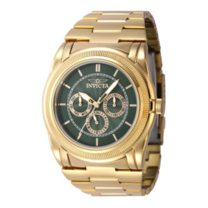 ectq36264_vni_0 jpg - Relógio Masculino Slim 46mm. Ouro 46263 -<p>Este incrível relógio Invicta da coleção Slim oferece um movimento exato, com uma incrível caixa dourada O mostrador exibe um mostrador verde de metal protegido pelo nosso cristal&</p>