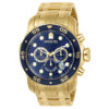 ectq3700_vni_0 jpg - Relógio Pro SCUBA Masculino 48mm. Ouro 0073 -Este impressionante relógio Invicta Pro apresenta um movimento preciso e uma caixa dourada Seu mostrador azul de metal é envolto por um cristal Flame Fusion altamente protetor Este