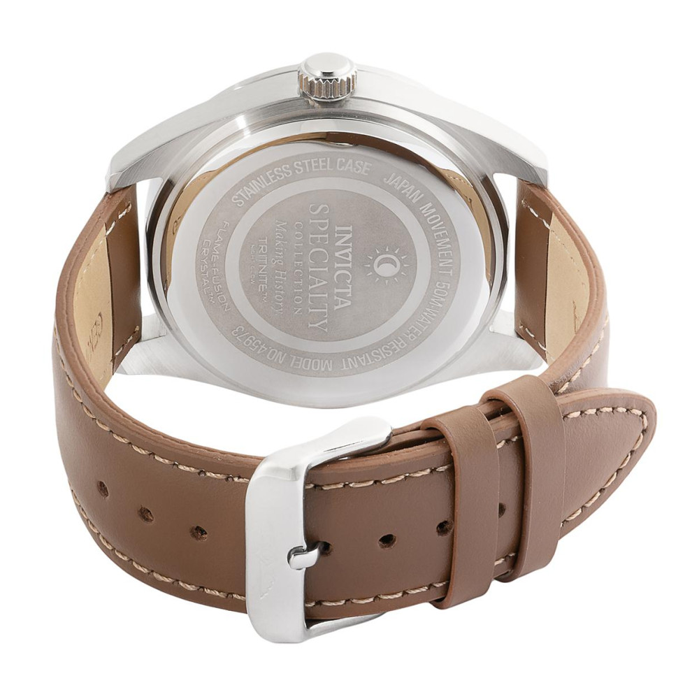 ectq37954_vni_3 jpg - Relógio Masculino Especializado 44mm. Marrom 45973 -Este incrível relógio Invicta da coleção Specialty oferece um movimento exato, com uma incrível caixa de aço O mostrador exibe um mostrador preto de metal protegido pelo nosso excl
