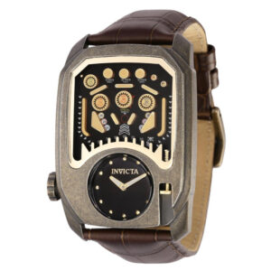 ectq45453_gz_vni_0 jpg - Moldura de relógio masculino 41,5 mm. Marrom ZG 35454 -<p>Este lindo relógio Invicta Cuadro contém um movimento preciso além de uma caixa de ouro antigo Seu mostrador exibe um mostrador preto de metal protegido por um cristal Flame Fusion</p>