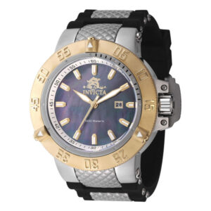 ectq45464_vni_0 jpg - Relógio masculino Subaqua Noma III com mostrador em madrepérola 50 mm. Preto. Aço 46454 -<p>Este impressionante relógio Invicta Subaqua apresenta um movimento preciso e uma caixa de aço e ouro Seu mostrador em prata antiga, preto, ostra, madrepérola e metal é envolto por&</p>
