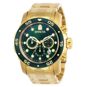 ectq52912_vni_0 jpg - Relógio Pro SCUBA Masculino 48mm. Ouro 21925 -<p>Este impressionante relógio Invicta Pro apresenta um movimento preciso e uma caixa dourada Seu mostrador verde de metal é envolto por um cristal Flame Fusion altamente protetor Est</p>