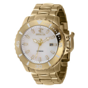 ectq54664_vni_0 jpg - O Swom da Automía. Ouro 46645 -<p>Este impressionante relógio Invicta Subaqua apresenta um movimento automático preciso, bem como uma caixa de ouro Seu mostrador branco, Mãe de Pearl, é fechado por um cristal de fu</p>
