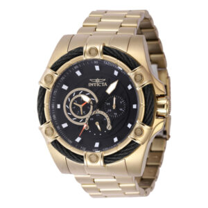 ectq56864_vni_0 jpg - Relógio Bolt Masculino 52mm. Ouro 46865 -<p>Este atraente relógio Invicta da coleção Bolt é alimentado por um movimento preciso, com uma caixa dourada Seu mostrador é decorado por um mostrador preto de latão e protegido por&</p>
