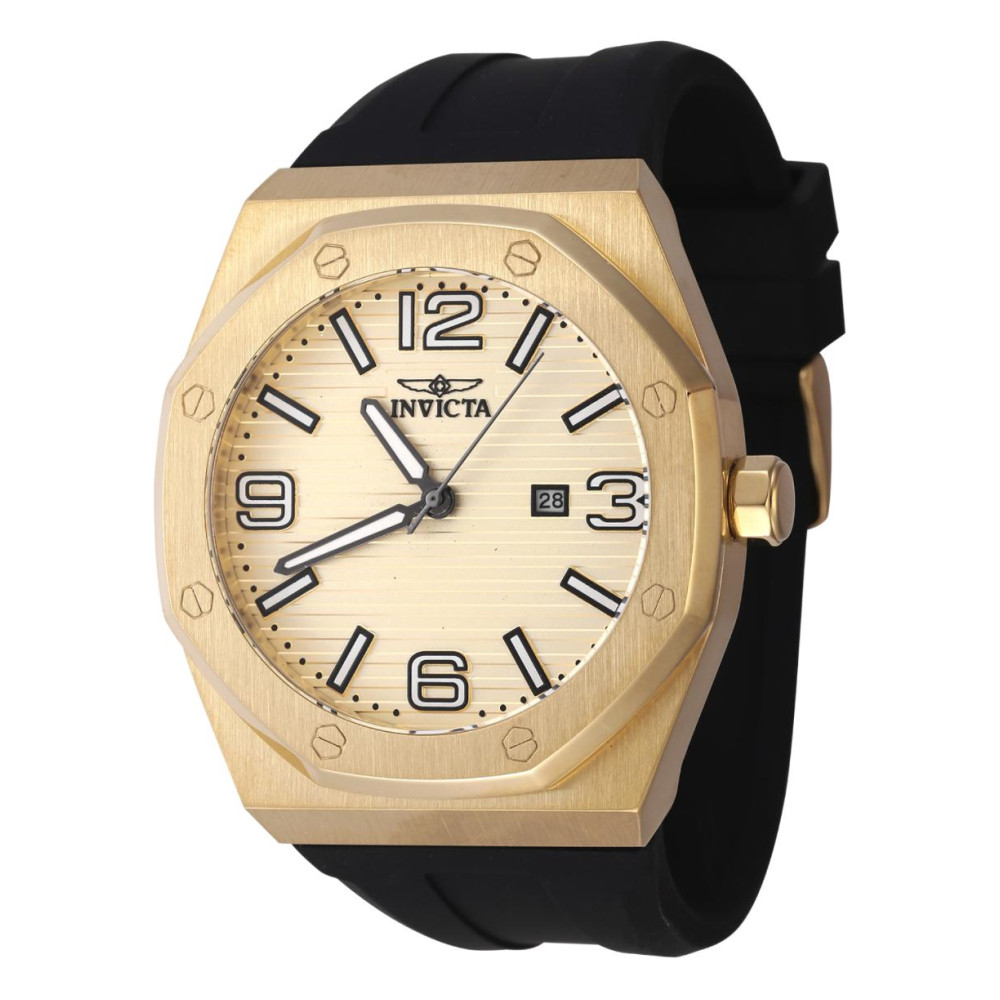 ectq57754_vni_0 jpg - Relógio Masculino Huracan 48mm. Preto 45775 -Este impressionante relógio Invicta Huracan apresenta um movimento preciso e uma caixa dourada Seu mostrador dourado e metálico é envolto por um cristal Flame Fusion altamente prot