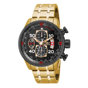 ectq60271_vni_0 jpg - Relógio Aviador Masculino 48mm. Ouro 17206 -<p>Este lindo relógio Invicta Aviator contém um movimento preciso além de uma caixa dourada Seu mostrador exibe um mostrador preto de metal protegido por um cristal Flame Fusion altam</p>