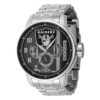 ectq62154_gz_vni_0 jpg - NFL Las Vegas Raiders Relógio Masculino 48mm. Aço ZG 45126 -Este impressionante relógio Invicta NFL apresenta um movimento preciso e uma caixa de aço Seu mostrador cinza e preto de metal é envolto por um cristal mineral altamente protetor E