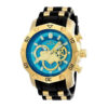 ectq62432_vni_0 jpg - Relógio Pro SCUBA Masculino 50mm. Ouro. Preto 23426 -Este impressionante relógio Invicta Pro apresenta um movimento preciso e uma caixa dourada Seu mostrador azul de metal é envolto por um cristal Flame Fusion altamente protetor Este