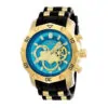 ectq62432_vni_0 jpg - Relógio Pro SCUBA Masculino 50mm. Ouro. Preto 23426 -Este impressionante relógio Invicta Pro apresenta um movimento preciso e uma caixa dourada Seu mostrador azul de metal é envolto por um cristal Flame Fusion altamente protetor Este