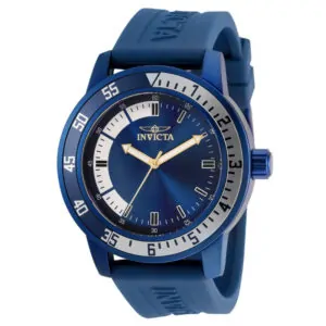 ectq68653_vni_0 jpg - Relógio Masculino Especializado 45mm. Azul 35686 -<p>Este lindo relógio Invicta Specialty contém um movimento preciso além de uma caixa azul Seu mostrador exibe um mostrador de metal protegido por um cristal Flame Fusion altamente re</p>