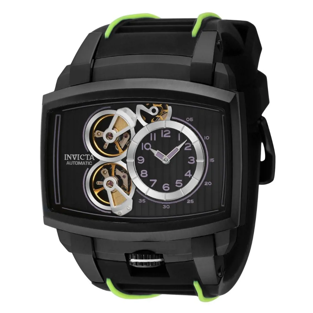 ectq69614_vni_0 jpg - Relógio masculino automático Shark 52mm. Preto 41696 -Este incrível relógio Invicta da coleção Akula oferece um movimento Automático exato, com uma caixa preta incrível O mostrador exibe um mostrador preto de metal protegido pelo noss