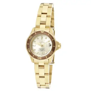 ectq72521_vni_2 jpg - Relógio Pro Feminino 23,5 mm. Ouro 12527 -<p>Este impressionante relógio Invicta Pro apresenta um movimento preciso e uma caixa dourada Seu mostrador de metal champanhe é envolto por um cristal mineral altamente protetor Este</p>