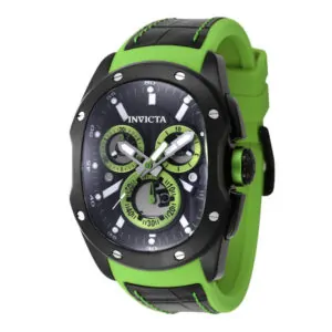 ectq73454_vni_0 jpg - Lupah Revolution 2.0 Swiss ETA G10.212 Calibre Relógio Masculino 41,5 mm. Verde. Preto 45437 -<p>Este impressionante relógio Invicta Lupah apresenta um movimento preciso e uma caixa de aço preta Seu mostrador preto de metal é envolto por um cristal Flame Fusion altamente prote</p>