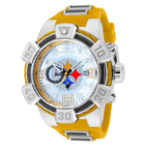 ectq77753_vni_1 jpg - Relgio masculino NFL Pittsburgh Steelers 52 mm. Amarelo. Bronze 35777, Invicta -<p>Este atraente relgio Invicta da coleo NFL movido por um movimento preciso, com uma caixa prateada. Seu mostrador decorado por um mostrador de metal e protegido por um resistente Cr</p>