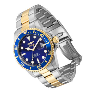 ectq86233_vni_1 jpg - Relógio Pro Masculino 42mm. Aço. Ouro 33268 -<p>Este lindo relógio Invicta Pro contém um movimento preciso além de uma caixa de aço Seu mostrador exibe um mostrador azul de metal protegido por um cristal Flame Fusion altamente r</p>