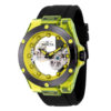 ectq89344_vni_0 jpg - Relógio Mecânico Speedway Ghost Bridge Masculino 48mm. Preto 44398 -Este atraente relógio Invicta da coleção Speedway é alimentado por um movimento mecânico preciso, com uma caixa amarela Seu mostrador é decorado com um mostrador amarelo de aço ino