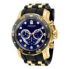 ectq92273_vni_0 jpg - Relógio Masculino Pro SCUBA 48mm. Dourado. Preto 37229 -Este lindo relógio Invicta Pro contém um movimento preciso além de uma caixa dourada Seu mostrador exibe um mostrador de metal protegido por um cristal Flame Fusion altamente resis