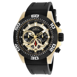 ectq93712_vni_0 jpg - Relógio Aviador Masculino 48mm. Preto 21739 -<p>Este lindo relógio Invicta Aviator contém um movimento preciso além de uma caixa dourada Seu mostrador exibe um mostrador preto de fibra de carbono protegido por um cristal Flame F</p>