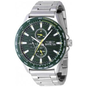 ectq94574_vni_0 jpg - RACING MEN S ASSISTA 44mm. Aço 47549 -<p>Este impressionante relógio Invicta Invicta Racing apresenta um movimento preciso, bem como uma caixa de aço Seu mostrador verde e de latão é fechado por um cristal mineral altamen</p>