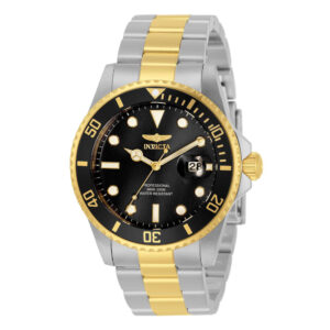 ectq96233_vni_0 jpg - Relógio Pro Masculino 42mm. Aço. Ouro 33269 -<p>Este incrível relógio Invicta da coleção Pro oferece um movimento exato, com uma incrível caixa de aço O mostrador exibe um mostrador preto de metal protegido pelo nosso exclusivo&</p>