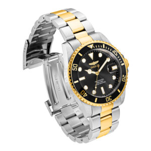 ectq96233_vni_1 jpg - Relógio Pro Masculino 42mm. Aço. Ouro 33269 -<p>Este incrível relógio Invicta da coleção Pro oferece um movimento exato, com uma incrível caixa de aço O mostrador exibe um mostrador preto de metal protegido pelo nosso exclusivo&</p>