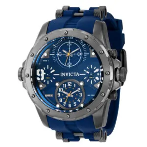 ectq45393_vni_0 jpg - Relgio Masculino das Foras da Coalizo 50mm. Cinza. Azul 39354, Invicta -<p>Este impressionante relgio das Foras da Coalizo Invicta apresenta um movimento preciso, bem como uma caixa de metal. Seu mostrador de metal azul envolto por um cristal Flame Fusion</p>