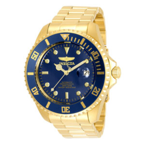 ectq62753_vni_0 jpg - Relógio Masculino Automático Pro Diver, Invicta 35726, Dourado e Azul -<p>Este atraente relógio Invicta da coleção Pro Diver é movido por um movimento automático preciso, com uma caixa dourada. Seu mostrador é decorado por um mostrador de metal azul mari</p>