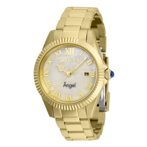 ectq85063_vni_0 jpg - Relógio Feminino Angel com Mostrador em Madrepérola, Invicta 36058, Dourado -<p>Este impressionante relógio Invicta Angel apresenta um movimento Quartz preciso, bem como uma caixa dourada. Seu mostrador branco em madrepérola é envolto por um cristal mineral al</p>