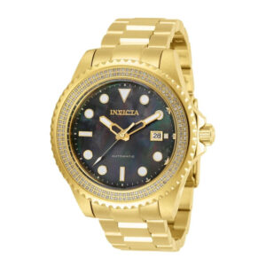 ectq92303_vni_0 jpg - Relógio Masculino Automático Pro Diver 0,76 quilates com Mostrador Madrepérola e Diamante, Invicta 30329, Dourado e Preto -<p>Este lindo relógio Invicta Pro Diver contém um movimento automático preciso, além de diamantes de 0,76 quilates, sustentados por uma impressionante caixa de ouro. Seu mostrador exi</p>