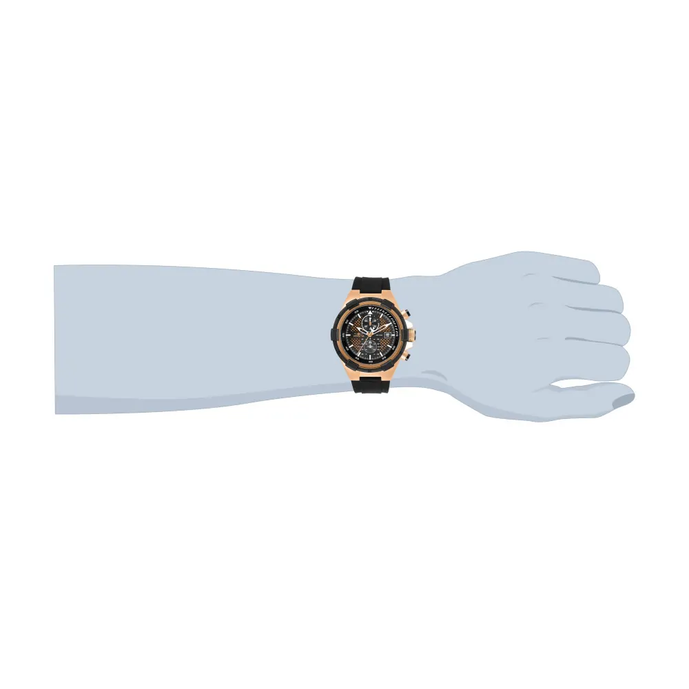 ectq79082_vni_1 jpg - Relógio Masculino Aviator, Invicta 28097, Preto e Ouro Rosa -Este atraente relógio Invicta da coleção Aviator é movido por um movimento de quartzo e uma caixa em ouro rosa maciço. Seu mostrador é decorado por um mostrador de metal preto e ou