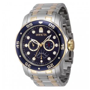ectq10074_vni_0 jpg - Relógio Masculino Invicta Pro Diver 48mm, Dourado, Aço 47001 -<p>Este belo relógio Invicta Pro Diver contém um preciso movimento de quartzo, além de uma caixa de aço. Seu mostrador exibe um tom azul, feito de latão e protegido por um cristal Fla</p>