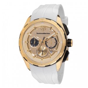 ectq101813_mt_vni_0 jpg - Relógio Masculino TechnoMarine Ocean Nomad 43mm Branco TM318101 -<p>Apresentamos o impressionante Relógio TechnoMarine Nomad, que conta com um movimento preciso de quartzo e uma caixa preta e dourada. Seu mostrador em metal dourado é protegido por&</p>