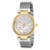 ectq12982_gz_vni_0 jpg - Relógio Feminino Invicta Angel Eterna 36mm, Dourado, Prateado ZG28921 -Este incrível relógio Invicta da coleção Angel oferece um movimento Quartz preciso, com uma incrível caixa dourada. O mostrador exibe um mostrador branco de metal protegido pelo no