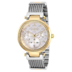 ectq12982_gz_vni_0 jpg - Relógio Feminino Invicta Angel Eterna 36mm, Dourado, Prateado ZG28921 -<p>Este incrível relógio Invicta da coleção Angel oferece um movimento Quartz preciso, com uma incrível caixa dourada. O mostrador exibe um mostrador branco de metal protegido pelo no</p>