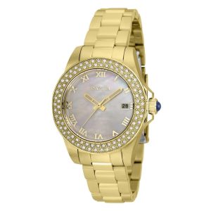 Relógio Feminino Invicta Angel 34 mm Dourado com Mostrador em Madre pérola Elegante e Sofisticado