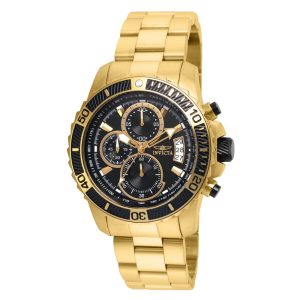 ectq41422_vni_0 jpg - Relógio Masculino Pro Diver SCUBA, Invicta 22414, Dourado e Preto -<p>Este atraente relógio Invicta da coleção Pro Diver é alimentado por um movimento de quartzo preciso, com uma caixa dourada. Seu mostrador é decorado por um mostrador de metal preto</p>