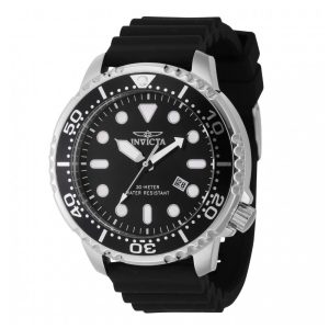 ectq43844_vni_0 jpg - Relógio Masculino Invicta Pro Diver 48mm, Preto 44834 -<p>Este incrível relógio Invicta da coleção Pro Diver oferece um movimento de Quartzo preciso, em um incrível estojo prateado. O mostrador exibe um dial preto de metal protegido pelo&</p>