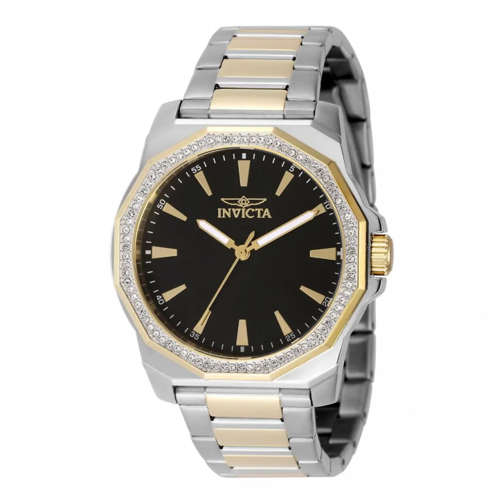 ectq50194_vni_0 jpg - Relógio Masculino Invicta Speedway 42mm, Dourado, Aço 49105 -Este belo relógio Invicta Speedway apresenta um movimento preciso de quartzo, além de uma caixa de aço dourado. Seu mostrador exibe um elegante tom de preto, feito de latão e prote