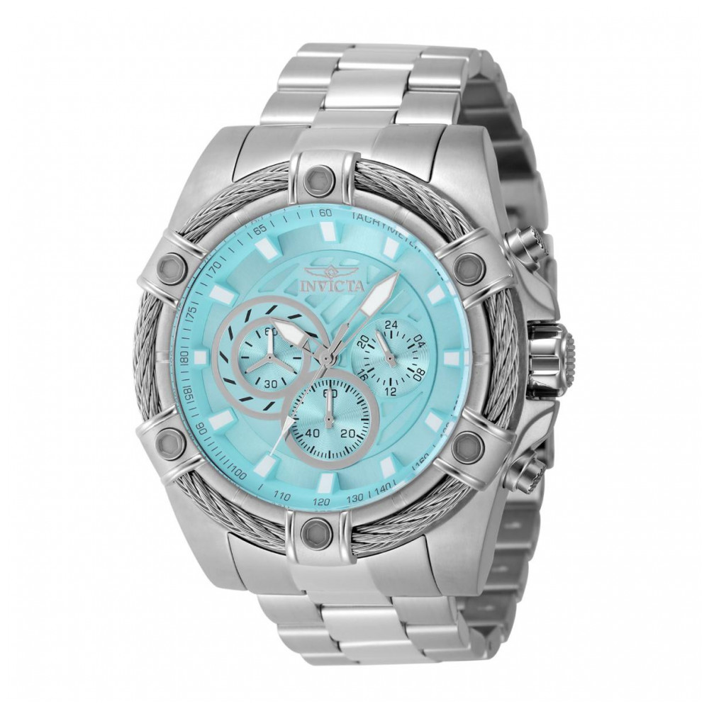 ectq56884_vni_0 jpg - Relógio Masculino Invicta Bolt 52mm de Aço 48865 -Este incrível relógio Invicta da coleção Bolt oferece um movimento preciso de quartzo, com uma incrível caixa de aço. O mostrador exibe uma marcante cor azul, feito de latão proteg
