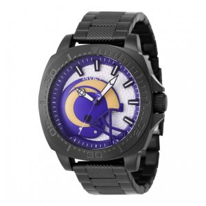 ectq58874_gz_vni_0 jpg - Relógio Masculino Invicta NFL Los Angeles Rams 46mm Preto ZG47885 -<p>Este impressionante relógio Invicta da coleção NFL é alimentado por um movimento preciso de Quartzo, com uma caixa preta. Seu mostrador é decorado por um mostrador prateado, azul e</p>
