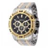 ectq61174_vni_0 jpg - Relógio Masculino Invicta Speedway 50mm, Dourado, Aço 47116 -Este relógio chamativo da coleção Speedway da Invicta é alimentado por um preciso movimento de quartzo, com caixa de aço. Seu mostrador é decorado por um mostrador preto de metal e