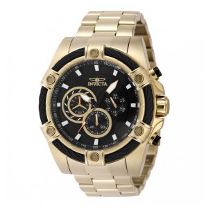 ectq76884_vni_0 jpg - Relógio Masculino Invicta Bolt 52mm, Dourado 48867 -<p>Este incrível relógio Invicta da coleção Bolt oferece um movimento de quartzo preciso, com uma incrível caixa dourada. O mostrador exibe um elegante mostrador preto de latão proteg</p>
